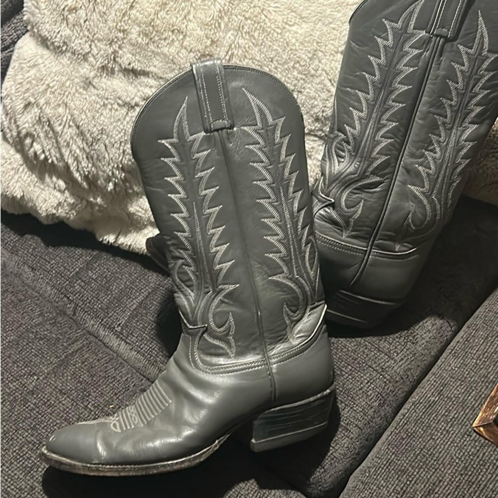 Men's Tony Lama Cowboy Boots - Grey - Size 8D